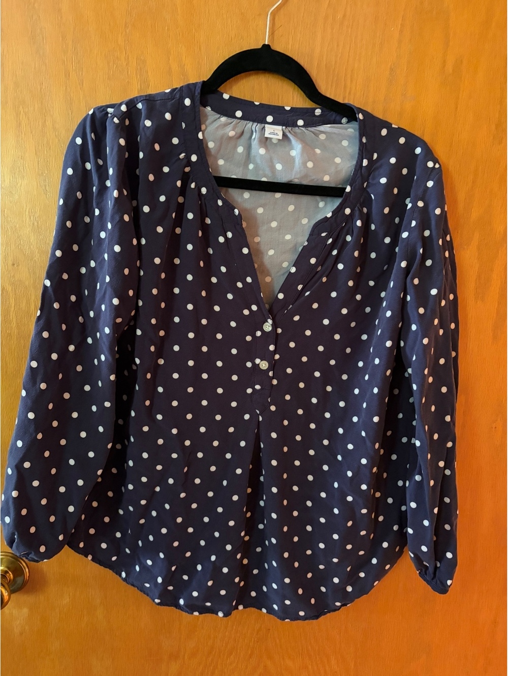 Blue and white polkadot shirt by Old Navy size